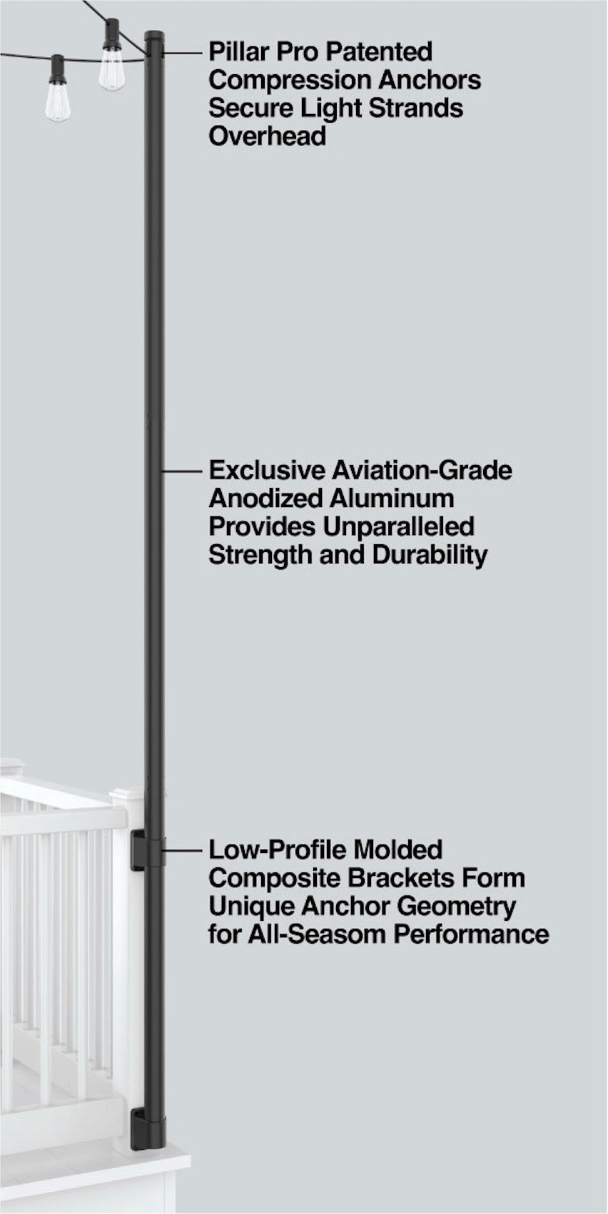 Pillar Pro™ - premium overhead bistro lighting support